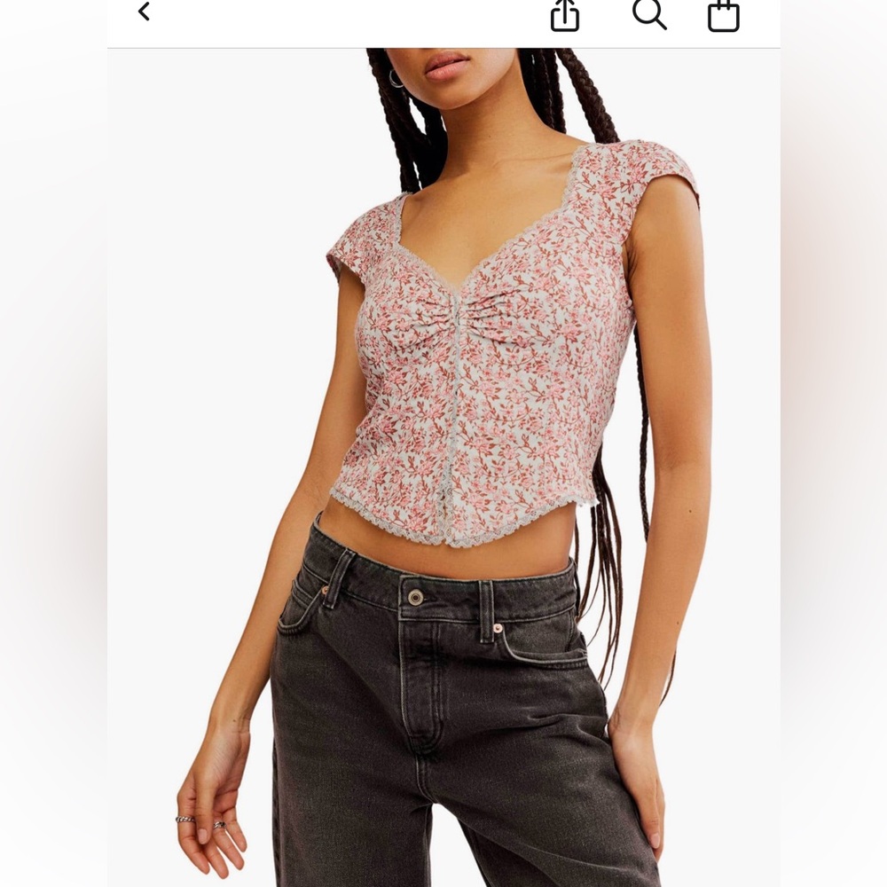 Free People Faye Floral Crop Top